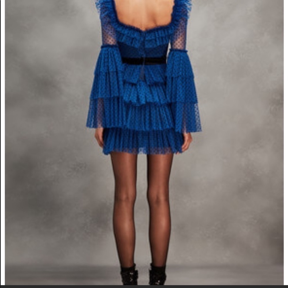 Ravasa & Vanessa Trendol Blue & Black Dot Dress Medium - Picture 3 of 14